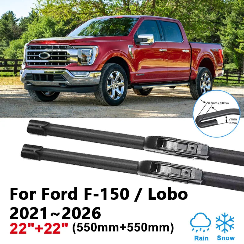 22"+22" Beam Wiper Blades for Ford F-150 2021–2026 Beam Wiper Blades Vue