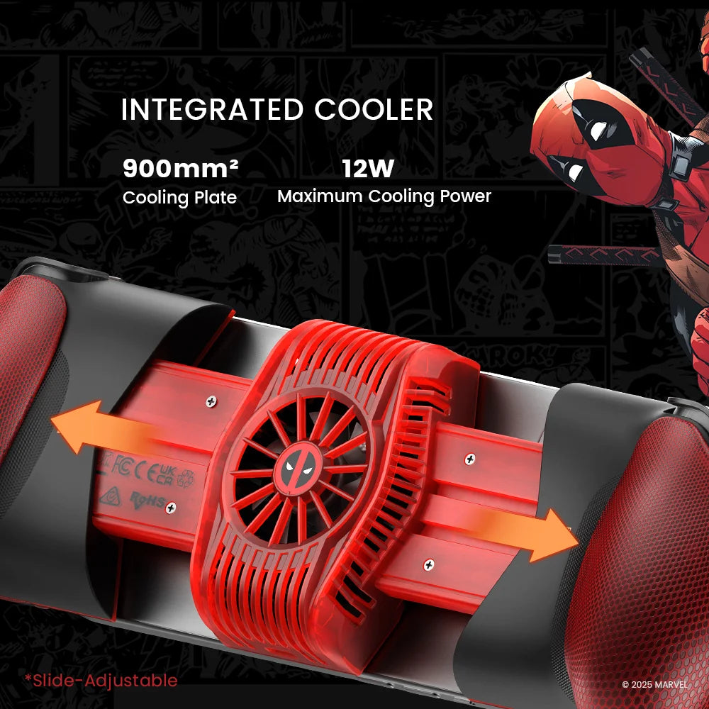 GameSir X3 Pro Deadpool Edition for iPhone 16/15 Series Android Phone Marvel Licensed Mobile Gamepad with Integrated Cooler Vue
