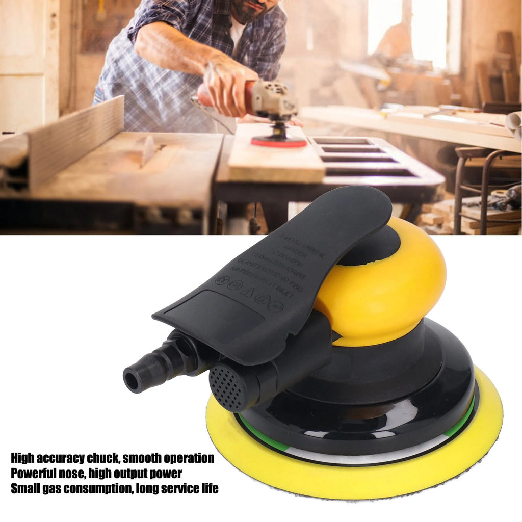 Sanding Machine Air Powered Sander Zinc Alloy Stable Fast Polishing 5in Air Random Orbital Sander for Metal Air Sander Vue