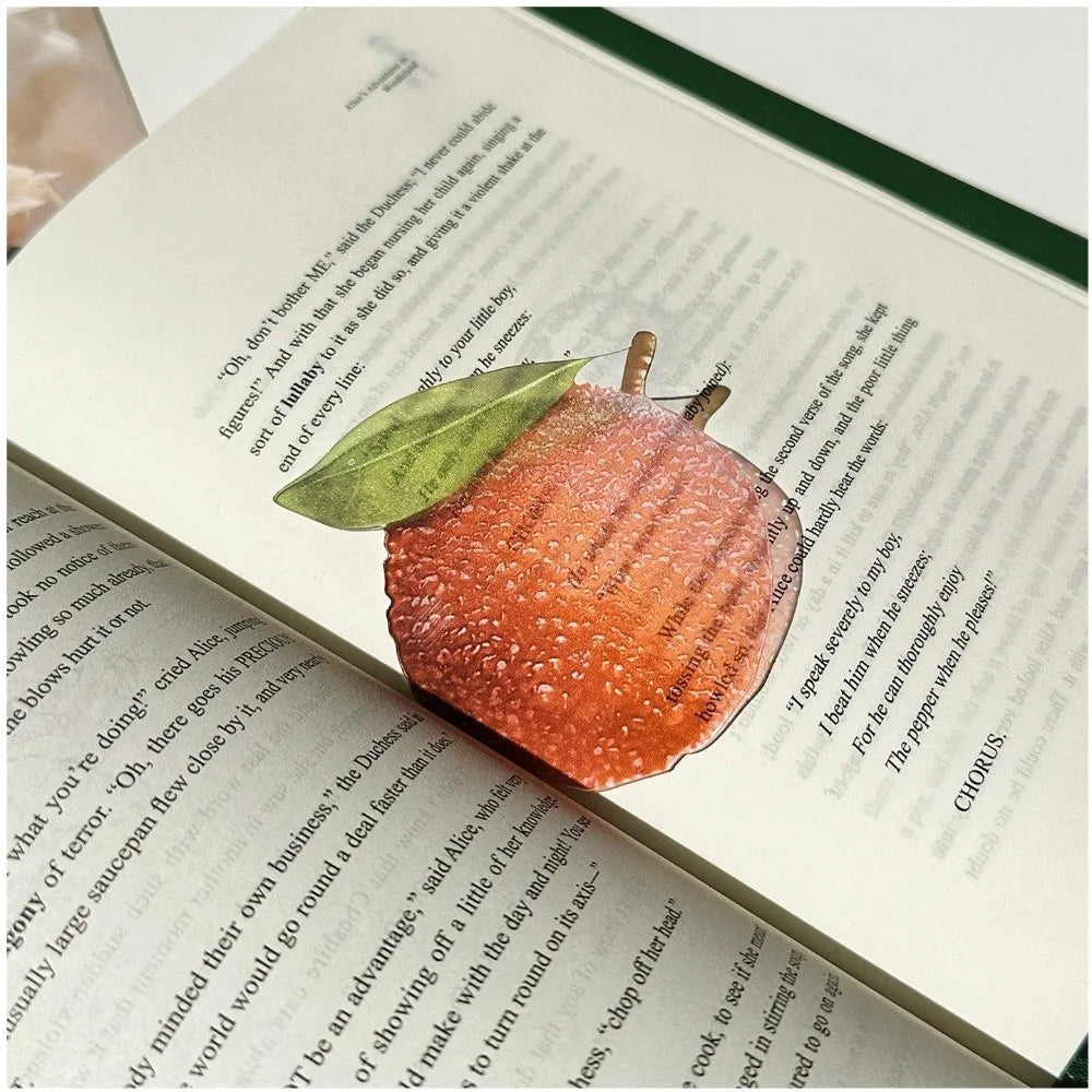 NEW Delicate Apple Bookmark Transparent Unique Grape Tomato Bookmarks Premium Feeling Reading Mark Reading Accessory Vue