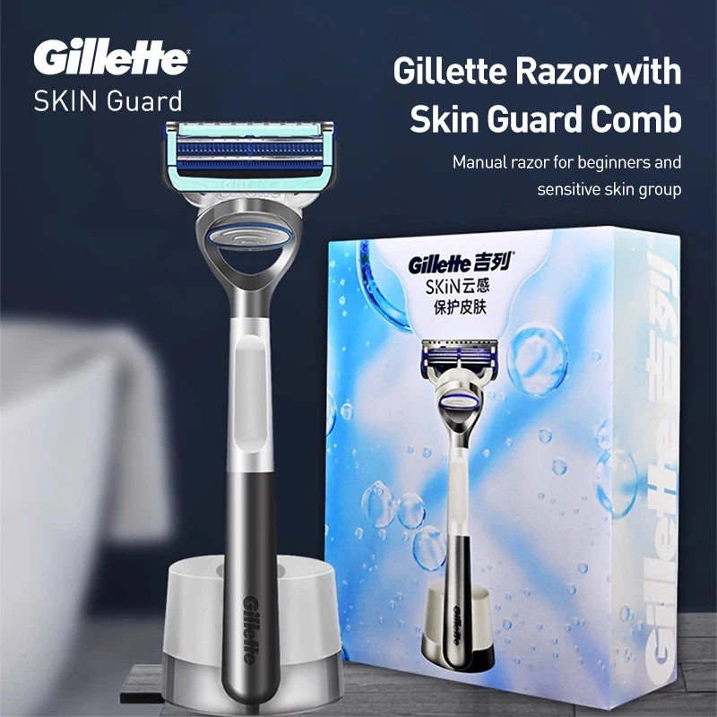 Gillette SkinGuard Manual Razor – Nano-Thin Blades, Sensitive Skin Manual Shaving Razor Vue