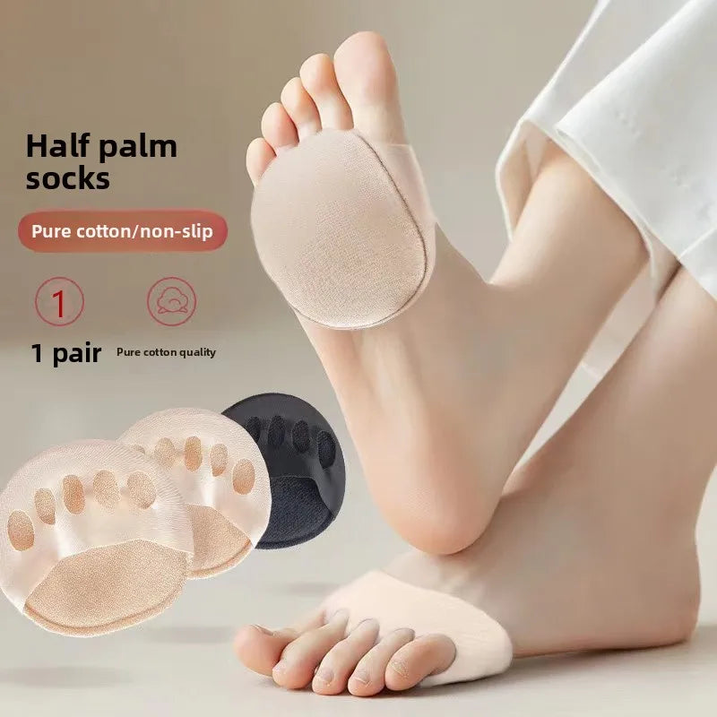 1 Practical Foot Pads in Black/beige, Breathable, Comfortable, and Non Slip, Suitable for High Heels and Shoe Invisible Socks Vue