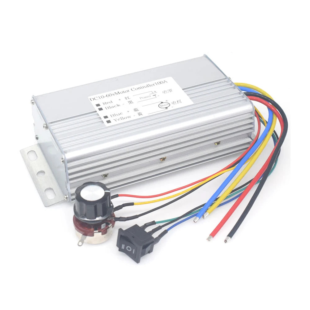 DC10-60V Motor Speed Controller Forward and Reverse 0-100% Motor Speed Adjustable Regulator 100A DC Brush Motor Speed Governor Vue