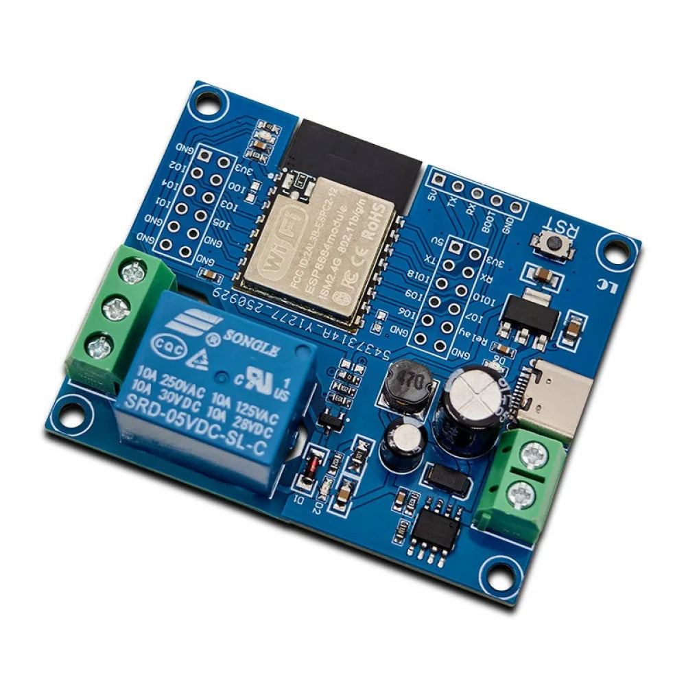 ESP32-C2 1 Channel Relay Module Replace ESP-12F DC5-60V Development Board UART Flash 2x12Pin Programmable Control Relay Module Vue