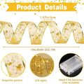 1PC 5M/10M Christmas battery box gold ribbon light string,excluding battery,used for Christmas tree,balcony,gift box decoration Vue Warm white 1PC 5M