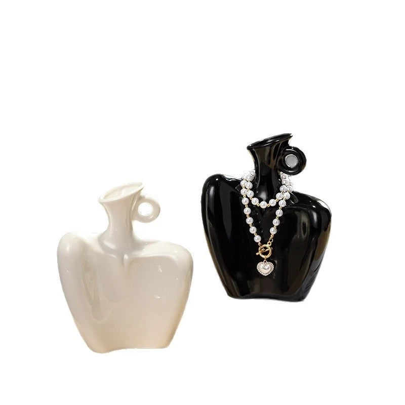 Sculptural Ceramic Lady Shoulder Vase Artistic Luxury High End Home Decor Tv Cabinet Living Room Centerpiece For Women Gift Vue