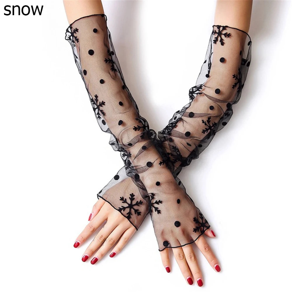 Women's Summer Sun Protection Sleeves Mesh Lace UV Thin Long-sleeved Vue snow