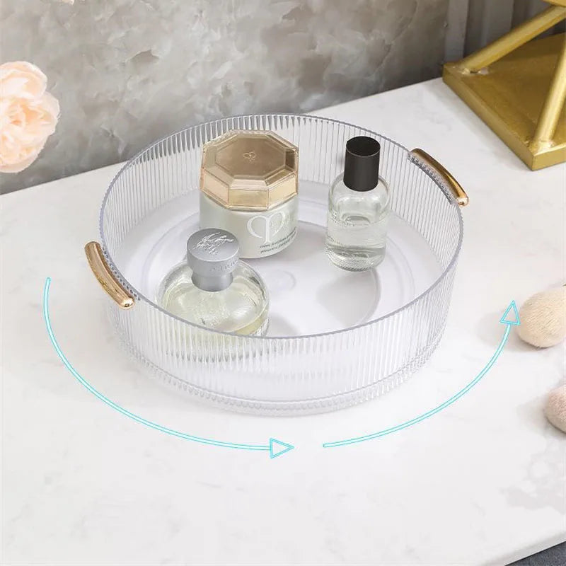 360° Rotating Transparent Acrylic Makeup Organizer Cosmetic Tools Storage Box Makeup Brushes Organizer Storage Baskets Organizer Vue