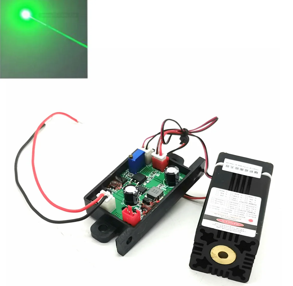532nm 50mw/ 100mW/150mw Green Ray Laser Diode Module DC12V Long-Time Working TTL & Driver Out Vue 100mw