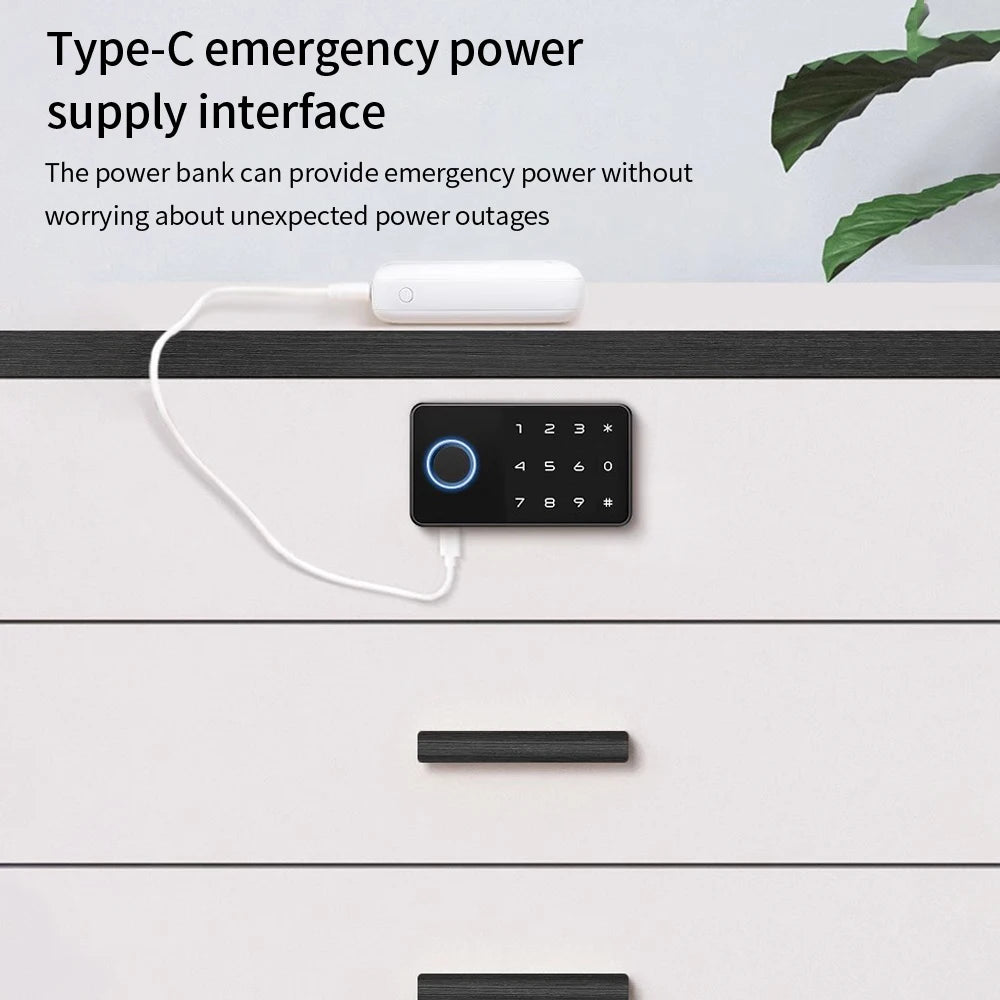 Fingerprint Smart Drawer Cabinet Invisible Lock Tuya APP Ic Card Unlock No-Hole Cabinet Furniture Electronic Keyless Sensor Lock Vue