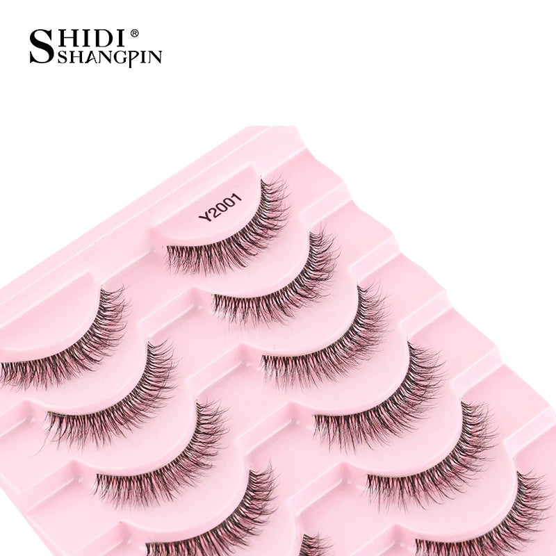 10 Pairs False Eyelashes Natural Look Soft Eyelash Extension 3D Mink Half Lashes Makeup Faux Cils Cat Eye Eyelashes Maquiagem Vue