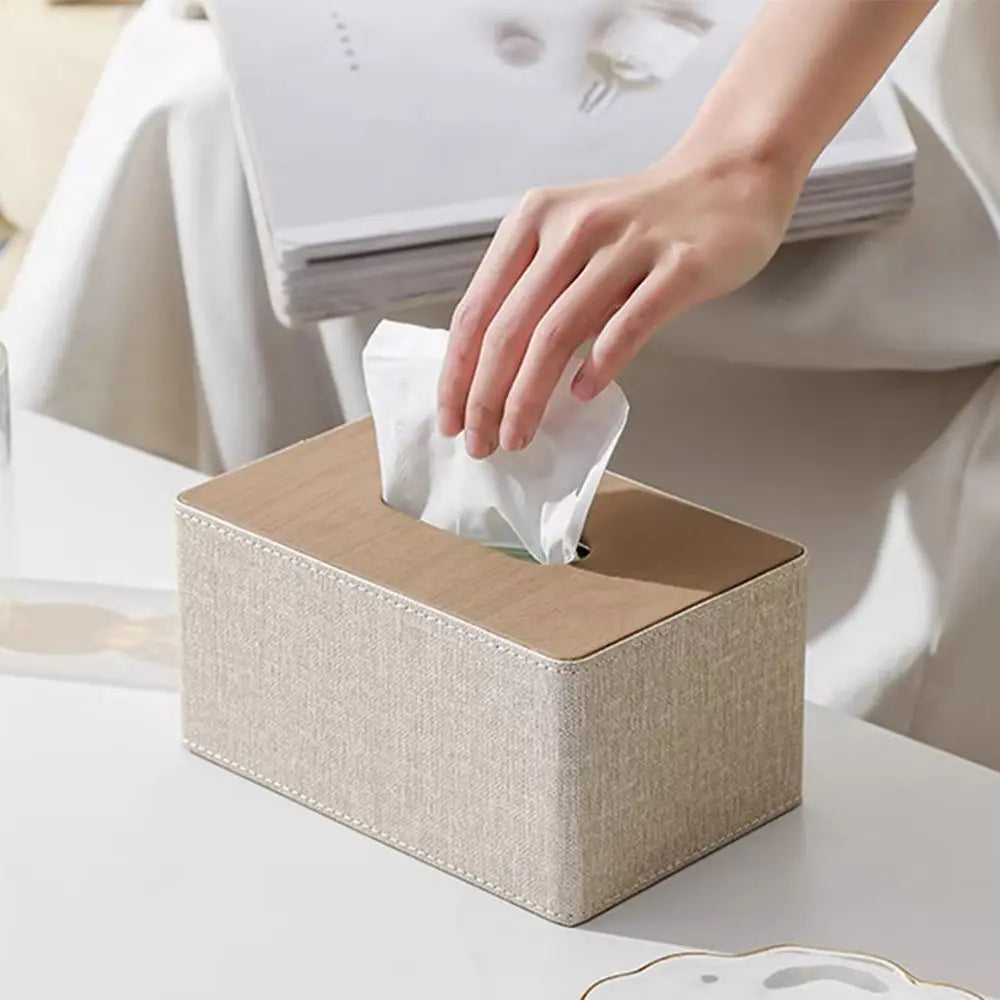 Simple Leather Tissue Boxes Multifunctional Minimalist Paper Organizer Modern Nordic Luxury Napkin Holder Coffee Table Vue