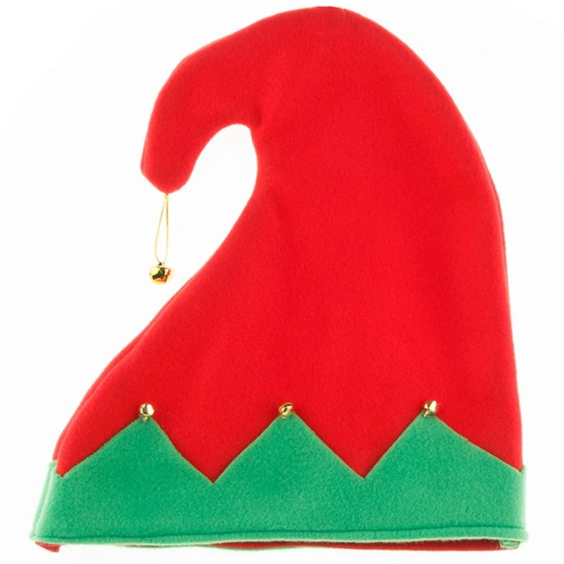 Kids Plush Elf Hat with Bell – Christmas Santa Helper Cap Kids Holiday Hat Vue 26cm-R AS SHOWM