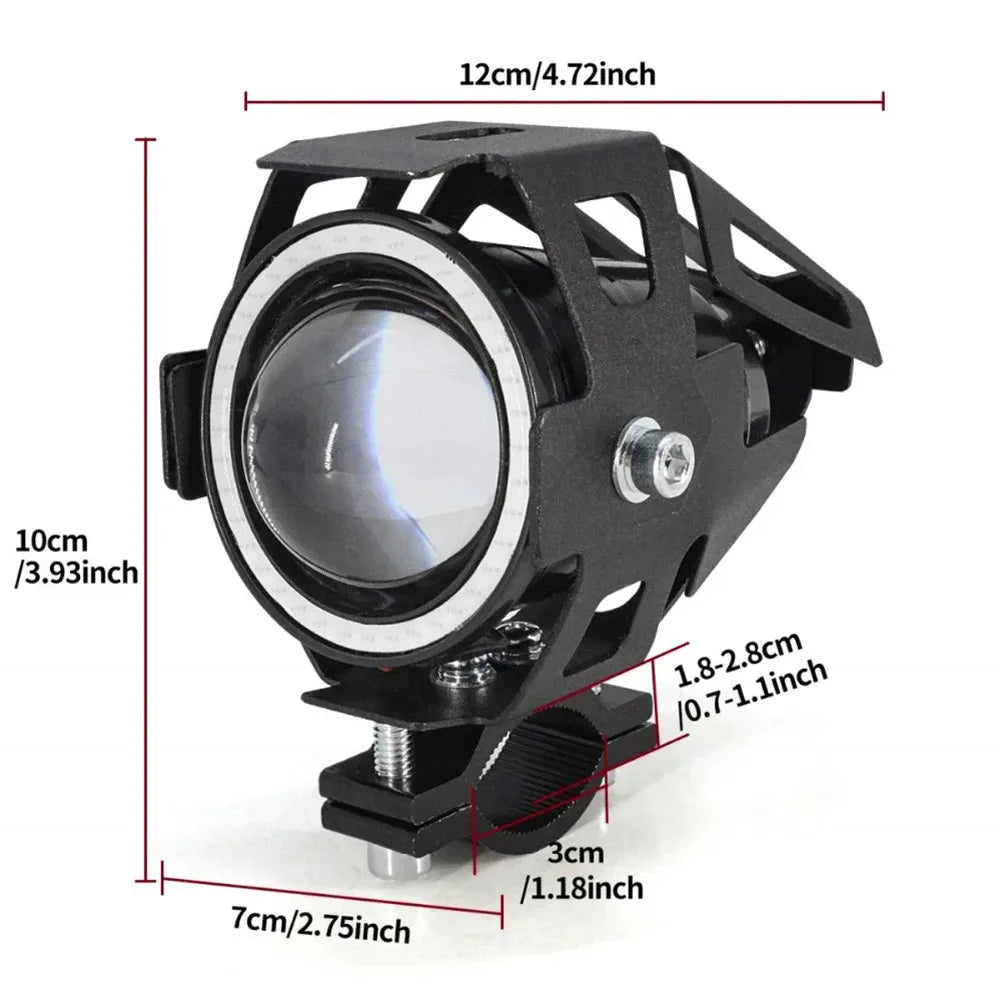 Motorcycle Headlight Fog Lights Super Bright Abgle Eyes Additional Spotlights Universal Moto Auxiliary U 7 Mini LED Driving Lamp Vue