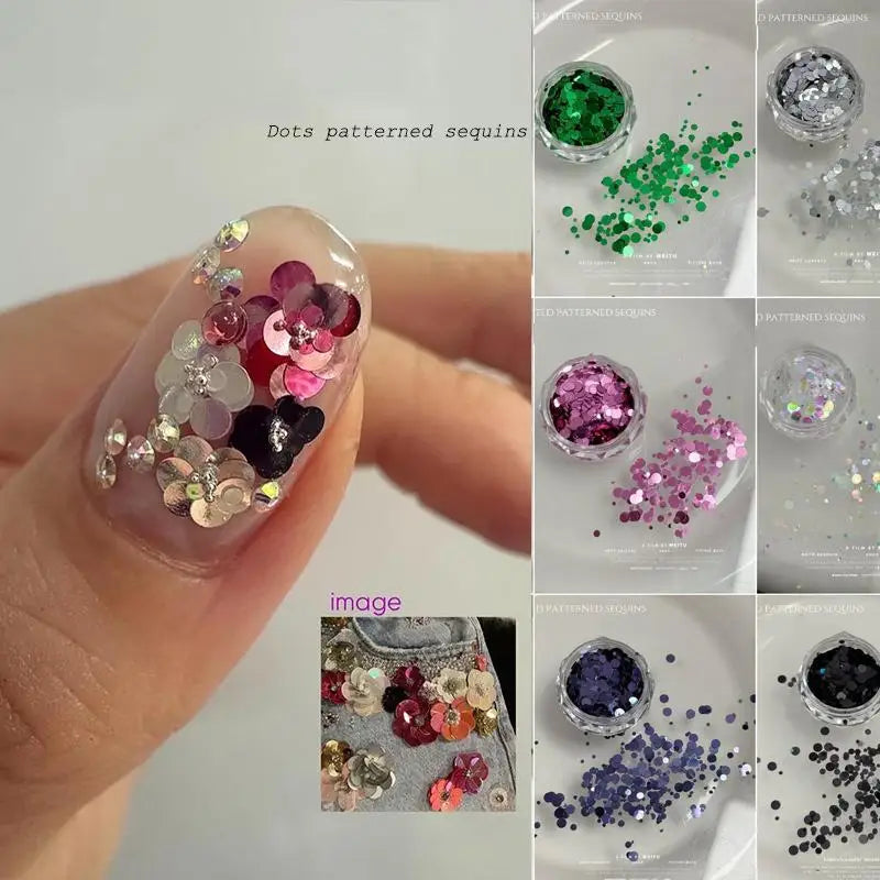1-3mm Round Dot Shiny Nail Glitter Flakes Sequins DIY Salon Manicure Nail Art Decor Supply Vue