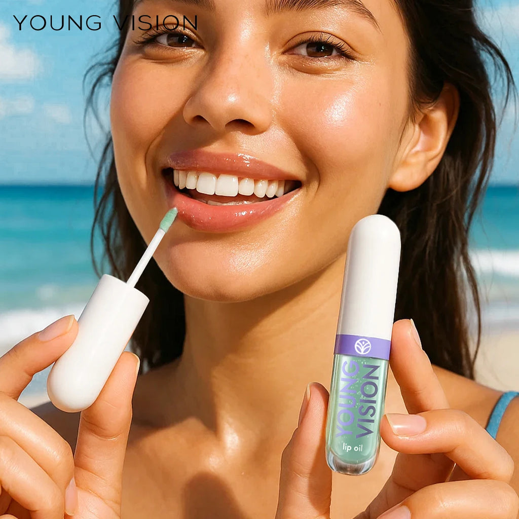 YOUNG VISION 6-Color Refreshing Fruit Flavored Moisturizing Lip Oil Set Colorful, Hydrating, and Moisturizing Lip Gloss Vue