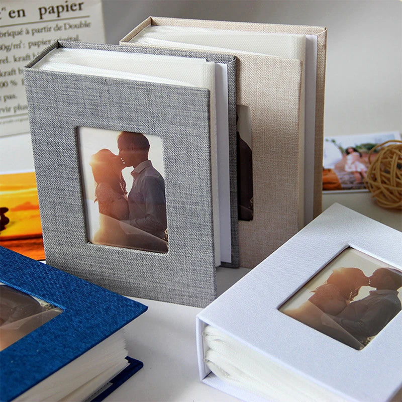 New Photo Album 100 Pockets Photo Album 4x6 Photos Linen Cover Slip-in Picture Albums DIY Writable Photo Storage Children Growth Vue