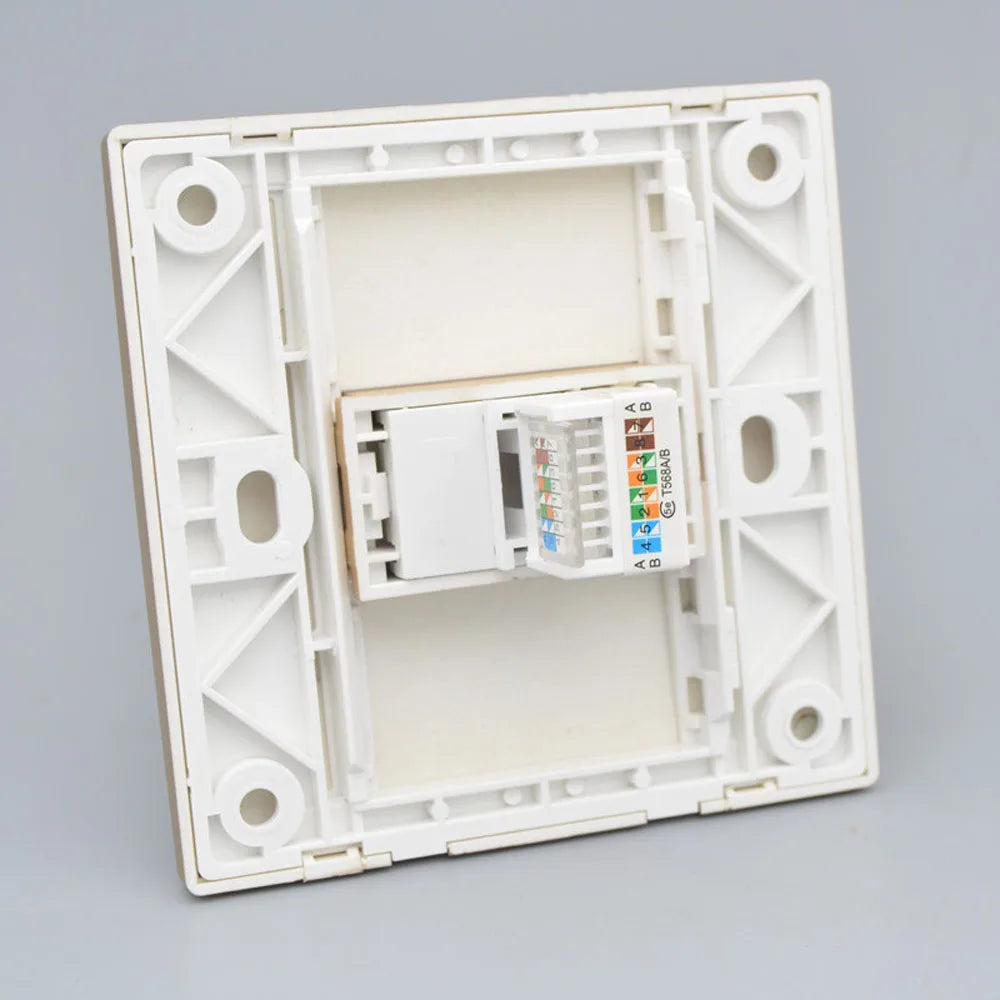 CAT5E Gigabit Network Socket RJ45 Ethernet Cable Faceplate Networking Port Socket 86 Type Cable Installation Outlet Panel Vue