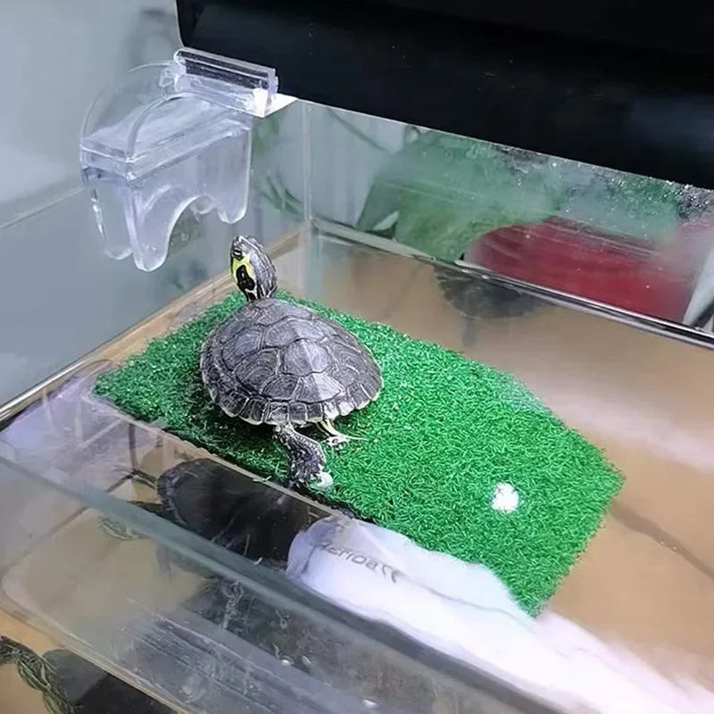 Aquarium Lawn Turtle Sun Terrace Turtle Climbing Platform Reptile Basking Resting Terrace Simulation Grass Turtle Ramp terrario Vue