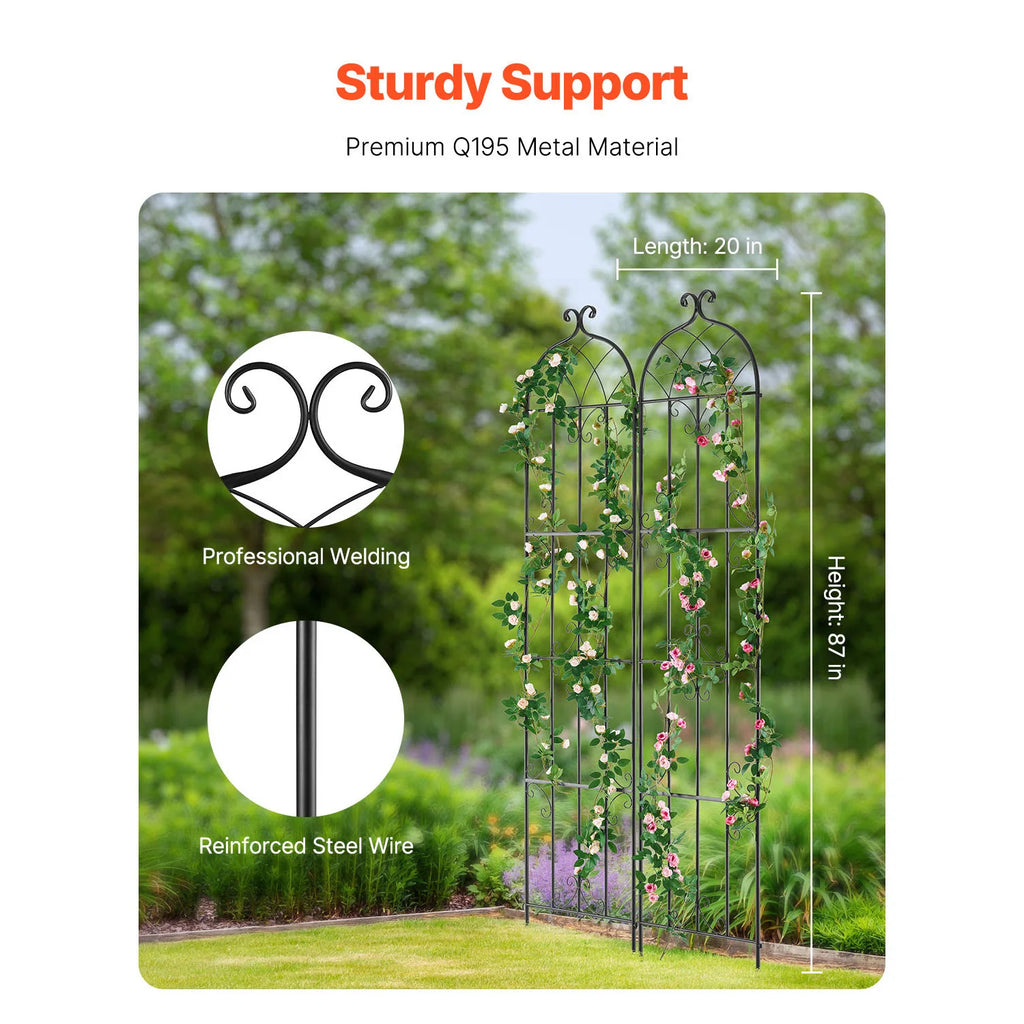 Rustproof Metal Garden Trellis for Climbing Plants 87x20in 2pk Garden Plant Trellis Vue