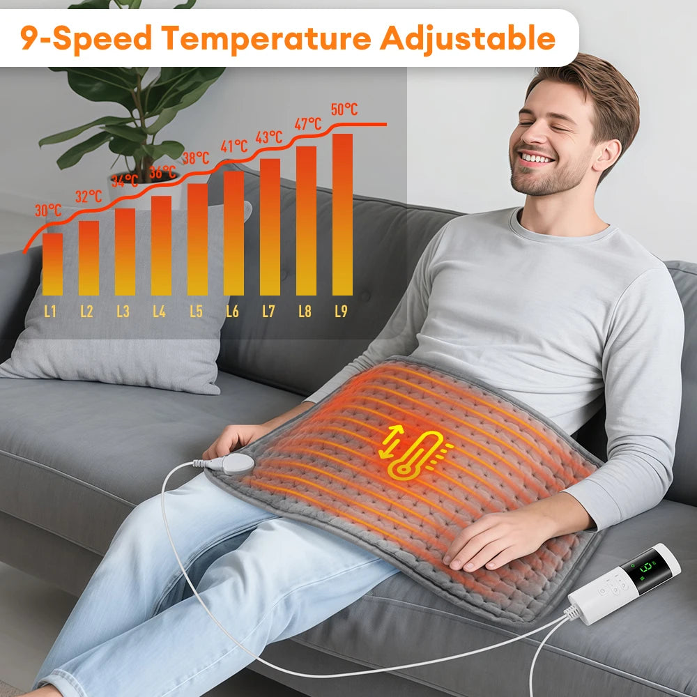 Electric Heating Pad 9 Heat Levels 4 Timer – Soft Warming Mat Electric Heating Pad Vue