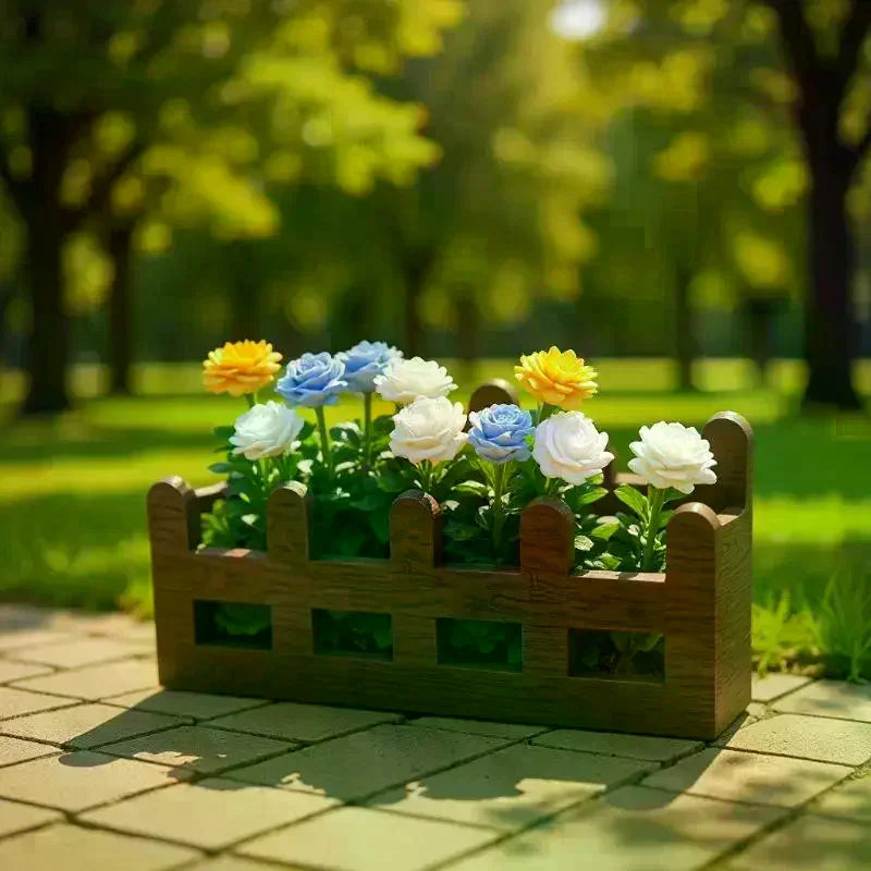 1Pcs Garden Lifelike Artificial Flower Miniature Potted Plants Decoration 1:12 Scale Dollhouse Simulated Rose Flowers Ornament Vue