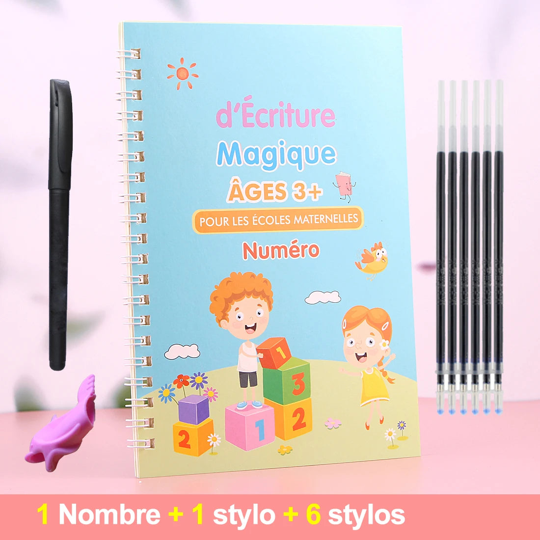 French Copybooks Kids Number Drawing Math With Practice Reusable Magical Pen Free Wiping Children Handwriting Early Learn Book Vue 1 French numbers