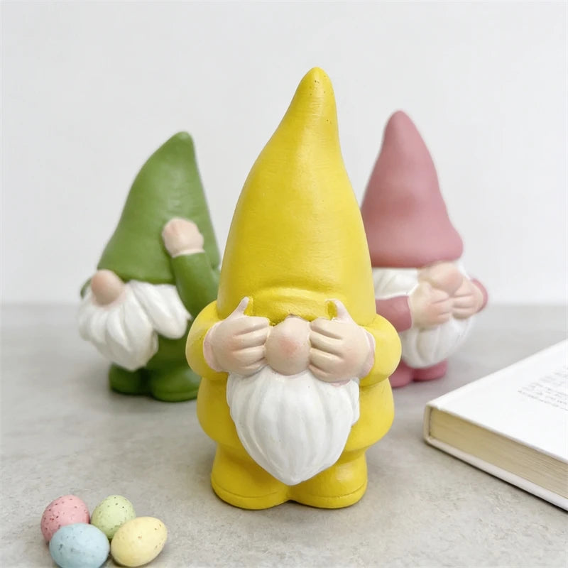 Rabbit Ear Macaron Color Easter Elf Holding Egg Resin Figurine Pastel Table Centerpiece Home Holiday Decor For Kids Women Vue
