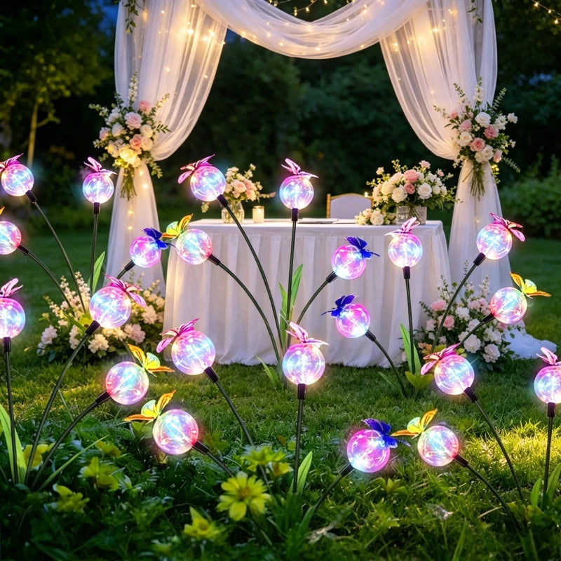 Solar Butterfly Garden Lights Swaying Firefly Lights Waterproof Outdoor Decorative Path Lights for Lawn Patio Yard Vue