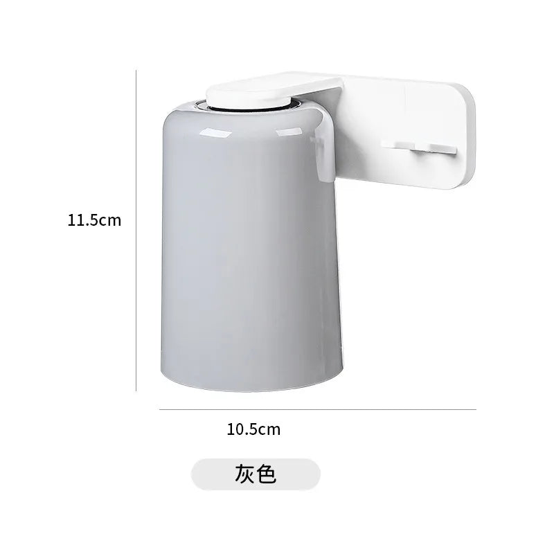 Magnetic Suction Toothbrush Cup Holder Wall Mounted No Drilling Toothbrush Storage Rack Bathroom Accessories Vue gray