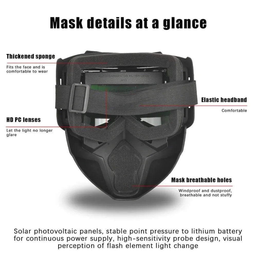 Face Protector Auto Darkening Welding Helmet Head-mounted Impact Resistant Welder Mask Antiglare Large View Welding Face Shield Vue