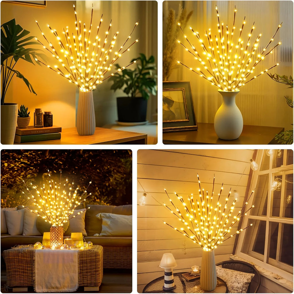 1Pcs LED Tree Branch Light Battery Powered Operated Bendable Twig Branch Lights for Party Coffee Store Festivals Home Decoration Vue