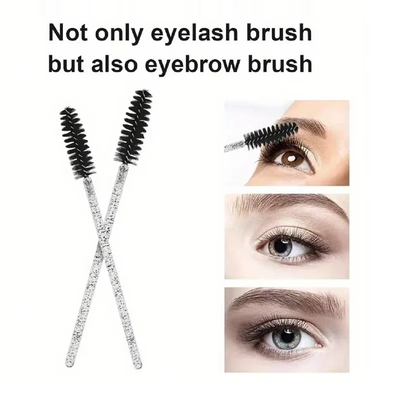 100-Pack Disposable Mascara Wands & Eyebrow Brushes with Container Mascara Wand Set Vue