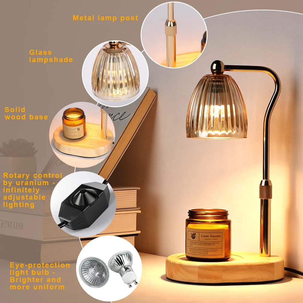 Stripe Candle Warmer Lamp Aromatherapy Candle Heating Lamp Cafe Ambient Light for Bedroom HomeDecoration Christmas Birthday Gift Vue