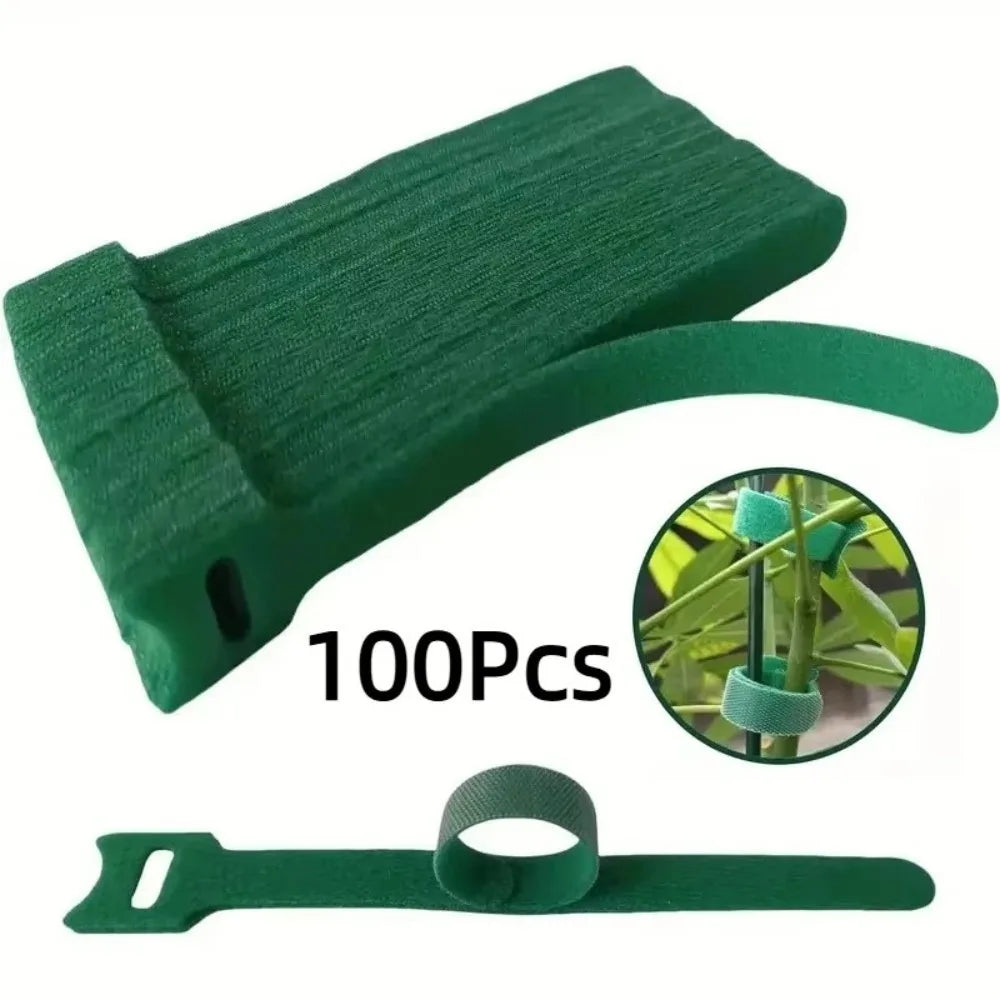 50 Nylon Hook Loop Cable Ties Reusable Flexible Plant Adjustable Vue 100Pcs