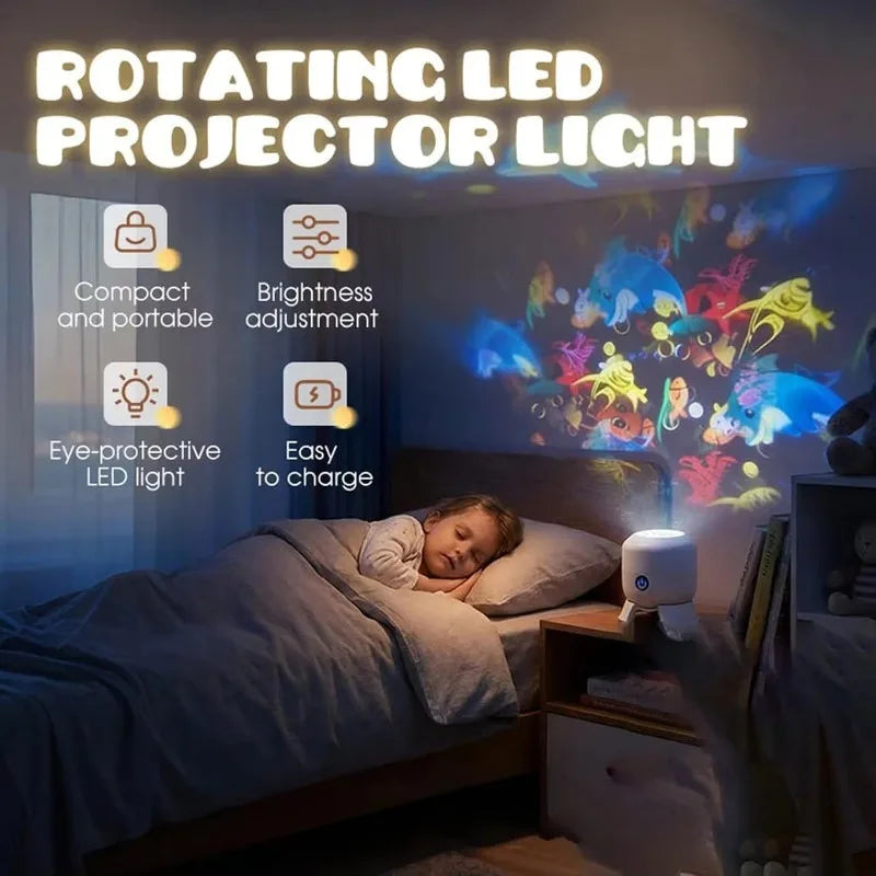 1-4pcs High Definition Dynamic Rotating Projector Night Light Starry Sky Christmas Snowflake Ocean for Bedroom Home Decor Vue