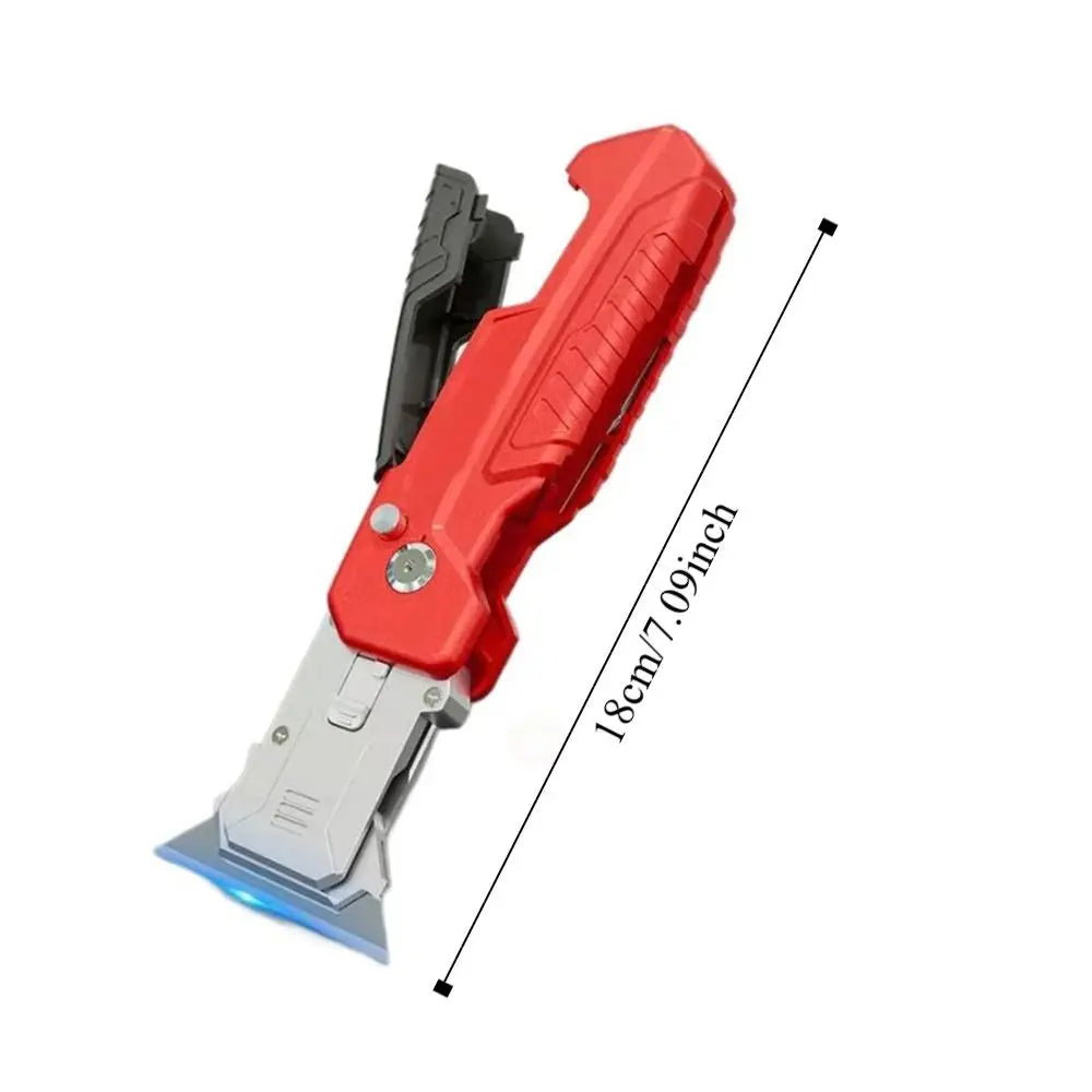 Utility Spatula Manual Utility Knife Safety Lock Folding Gluing Knife Rotary Cutter Head Dual Purpose Sewing Glue Removal Tool Vue