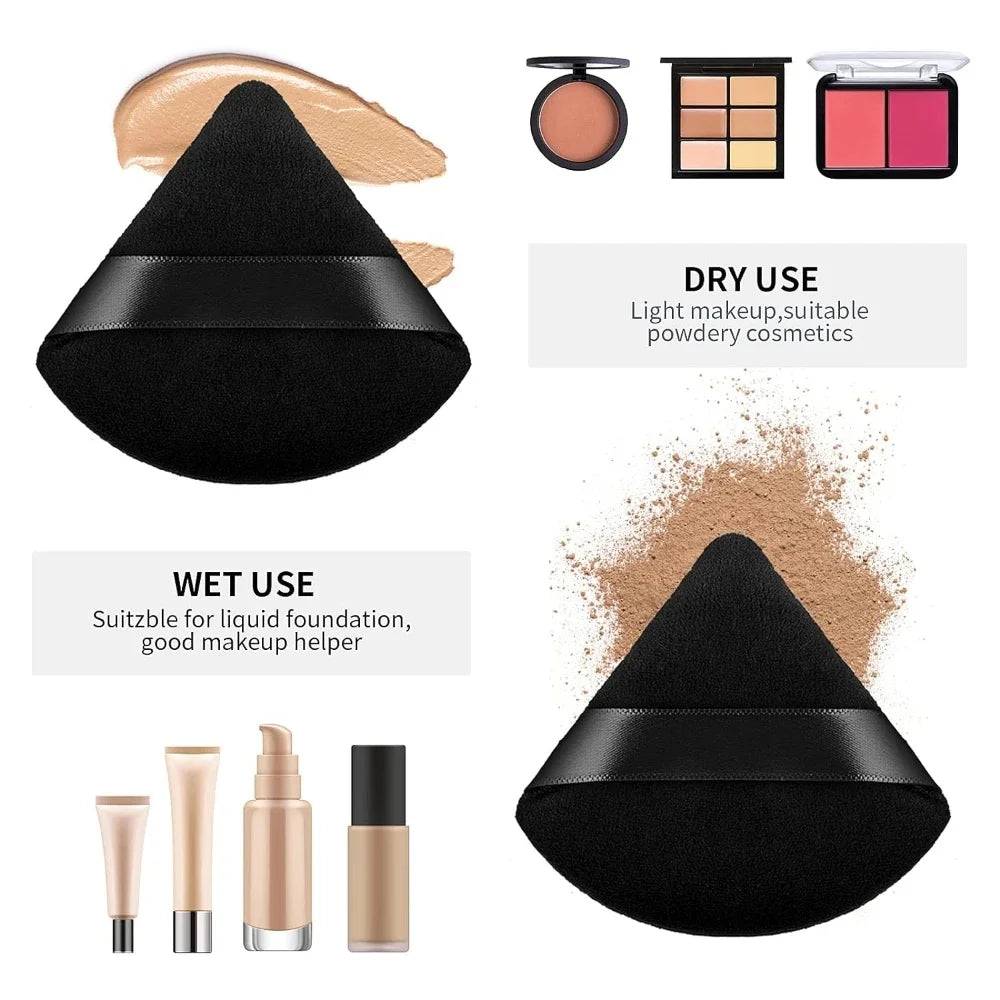 10-100pcs Triangle Mini Velvet Powder Puff Foundation Face Concealer Applicator Cosmetic Finger Sponge Puff Beauty Makeup Tools Vue