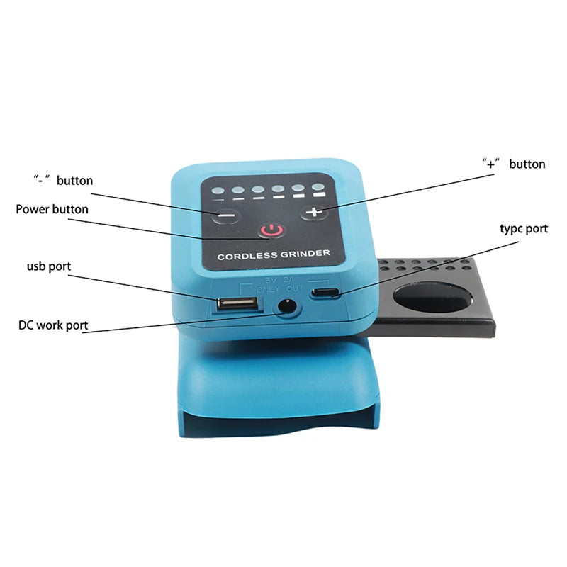 80W Electric Grinder 20V Mini Electric Grinder 18000r/min Home For 18V-21V Makita Lithium Battery Reverse Steples Speed Adjust Vue