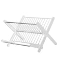 X-Type Folding Bowl Draining Stand Plastic Large Capacity Plate Drain Holder Space Saving with Drip Tray Tableware Drying Holder Vue White Style A