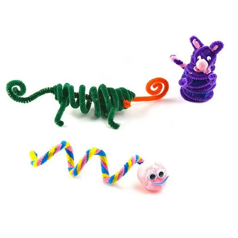 ABKW-Colorful Pipeline Cleaner Toy Handmade DIY Twist Stick Educational Twist Stick Color Hair Root Tops Vue