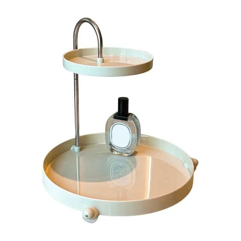 ABKW-Makeup Organizer Tray Cosmetics Jewelry Lipstick Skin Care Rack Perfume Watch Glasses Key Rack Bathroom Shelf Vue Cream Color