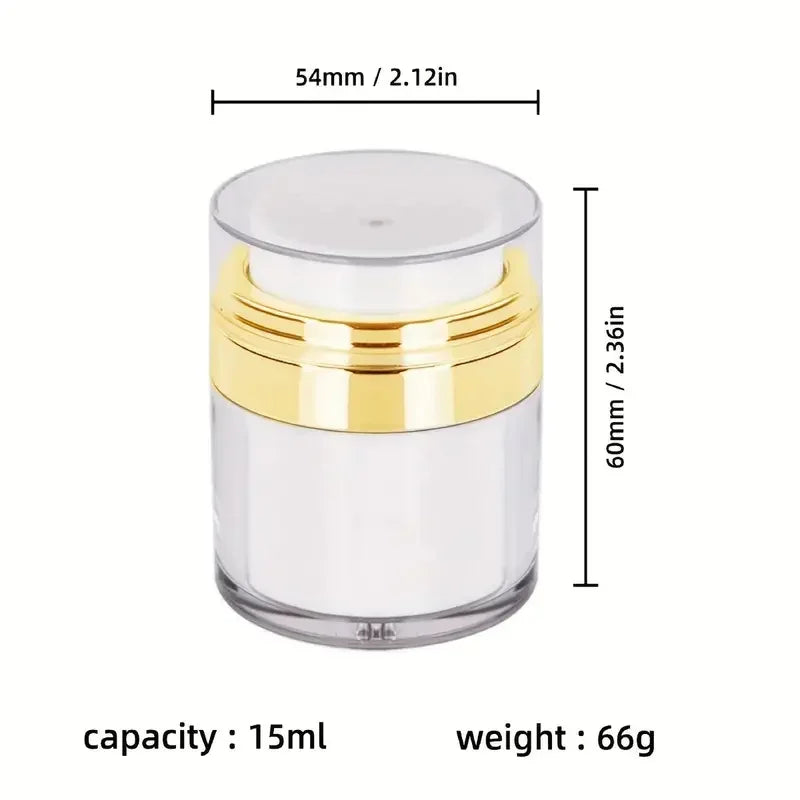 15/30/50ml Empty Airless Pump Jar Refillable Cream Jar Vacuum Bottle Portable Cream And Lotion Cosmetic Container with Pump Vue 15ML
