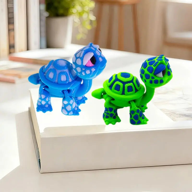Plastic 3D Printed Turtle Animal Model Cartoon Style Exquisite Home Ornament for Children Educational Display Vue