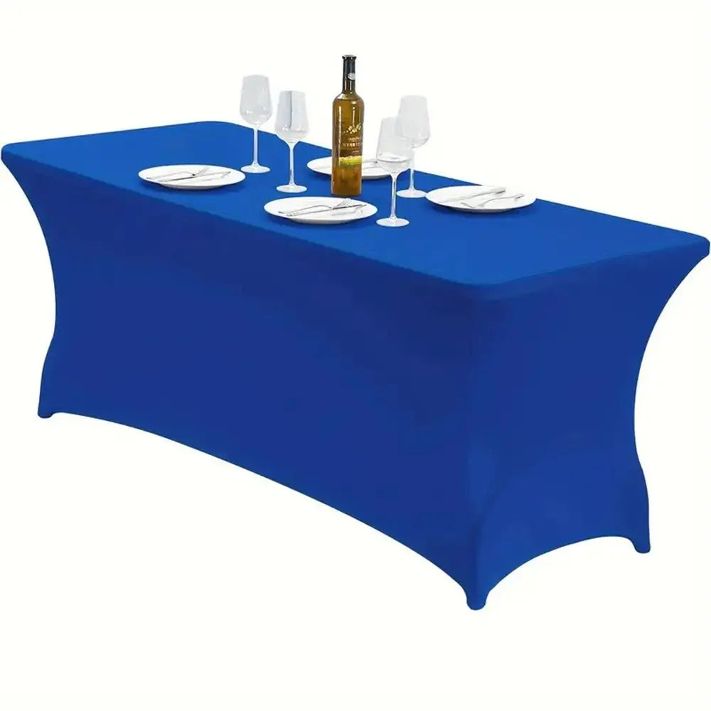 6FT/4FT Table Cover Tight Fitted Rectangular Spandex Tablecloth Stretch Elastic Cocktail Table Decoration Wedding Event Vue