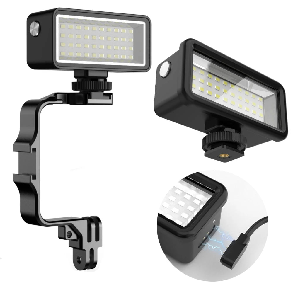 Diving Fill Light Waterproof 40M Underwater Led Video Lamp For Gopro Hero 11 10 9 Dji Action 3 Action Camera Accessories SLR Vue