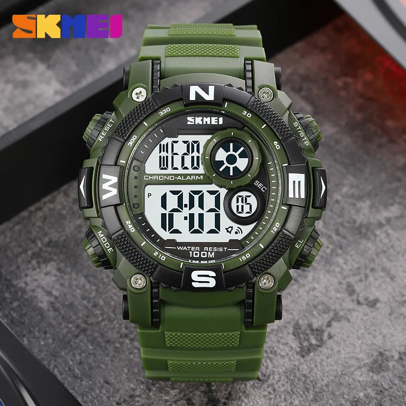 SKMEI 1887 Men's LED Digital Sport Watch – 100M Waterproof Digital Sport Watch Vue