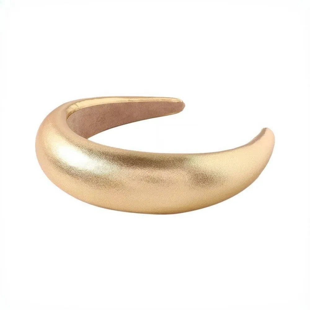 1pc Wide Leather Sponge Headband Thickened Fabric Wrapped Hair Hoop Women‘s Fashion Headwear Vue