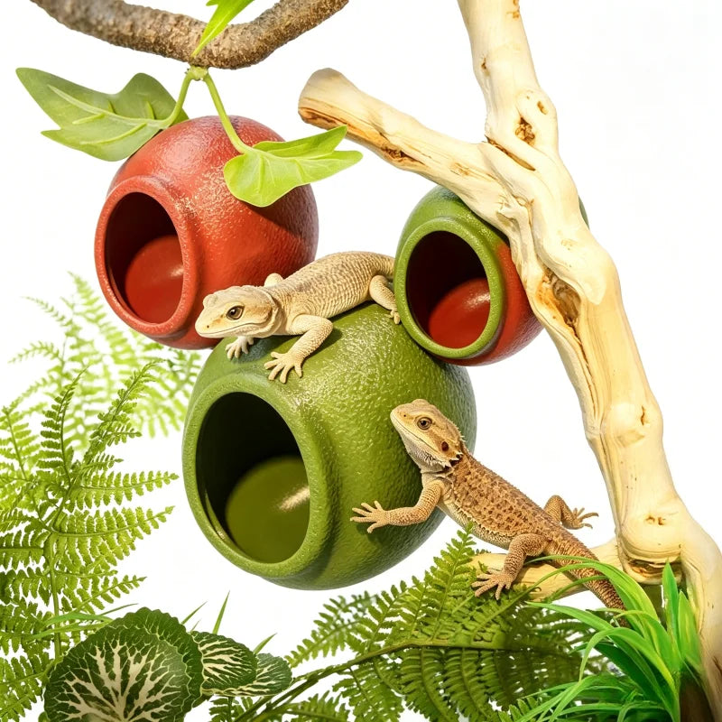 Reptile Hideouts Egg Cave with Suction Cups for Gecko Tree Frog Tarantula Spider Climbing Habitat Terrarium Décor Vue