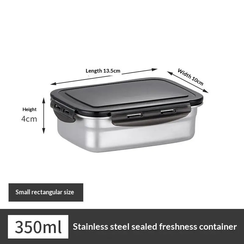 Stainless Steel Food Container Fresh Keeping Box Sealed Lid Crisper Vue 350ml